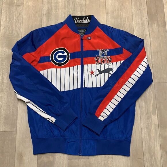 Mens Heritage By America 76’ Vandals Patriotic Full‎ Zip Lightweight Jacket - Picture 2 of 9